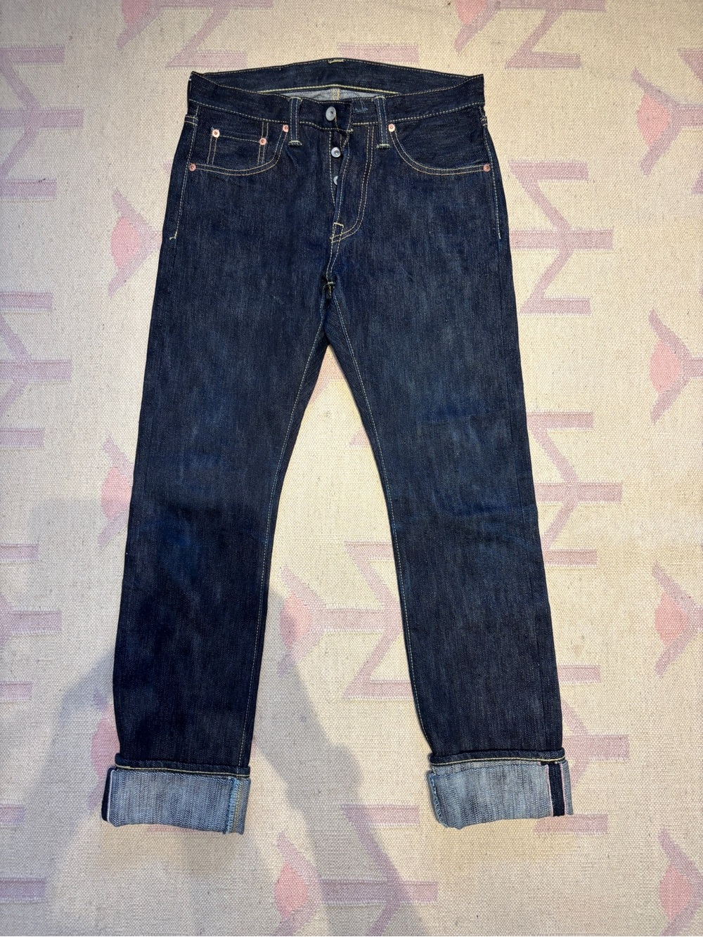 IRON HEART Men's Slim Straight Jeans - Nubby